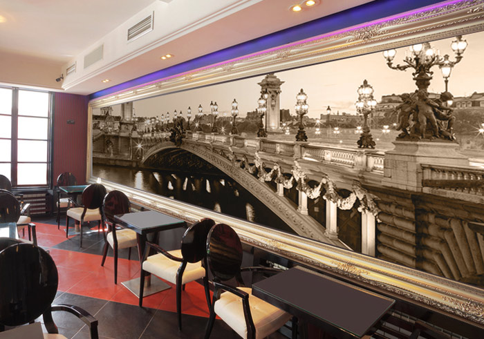 Impression tapisserie personnalisée restaurant Nantes : papier peint 44